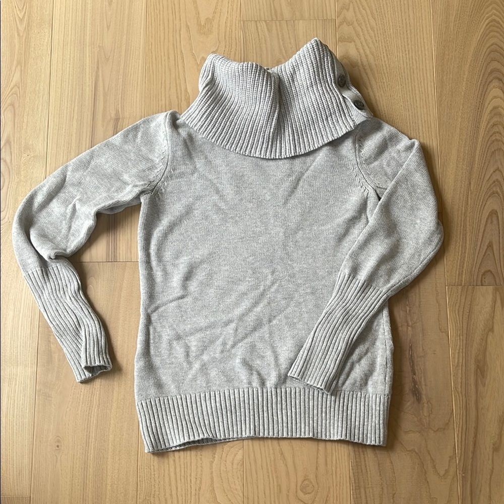 Banana Republic Light Gray Cowl Neck Sweater